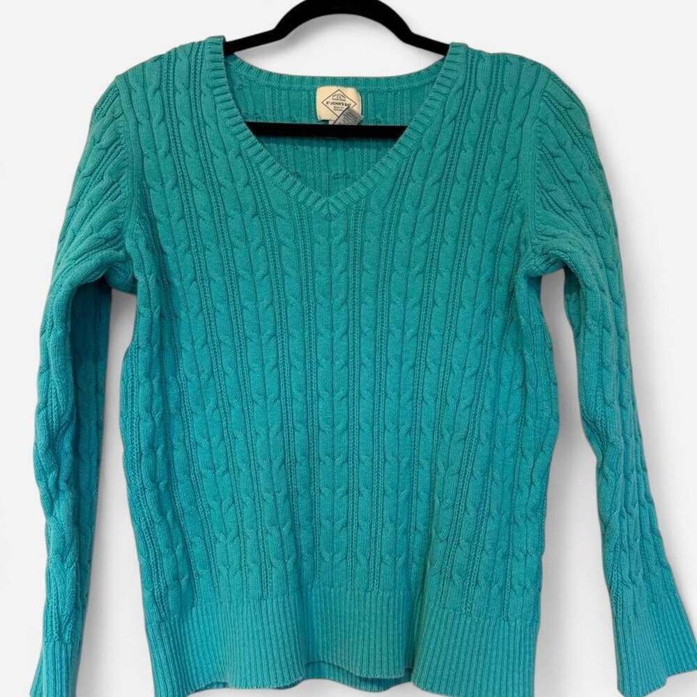 St. John's Bay Women's Blue and Green Jumper